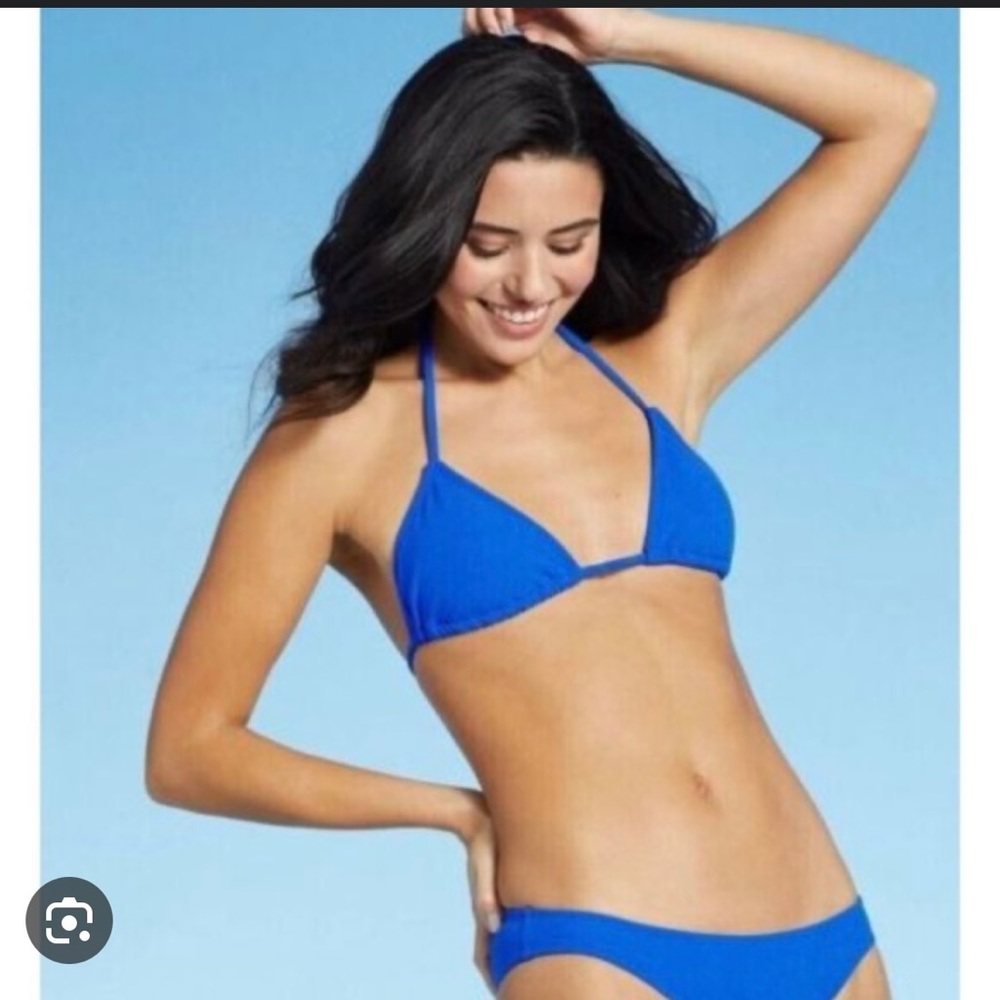 Xhilaration Juniors' Terry Blue Triangle Bikini Set👙XL
